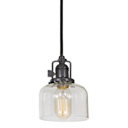 Central Park 1-Light Wrenley Pendant with 5" Glass Shade in Gun Metal