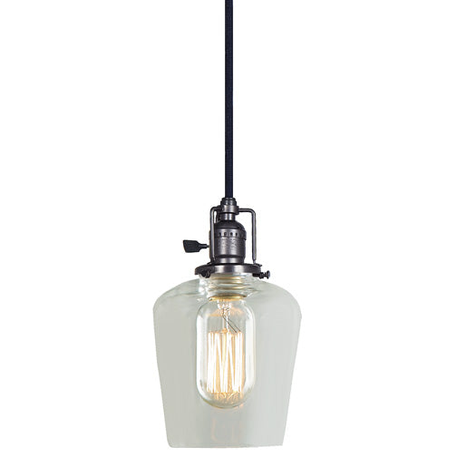 Central Park 1-Light Pendant with 4" Glass Shade in Gun Metal