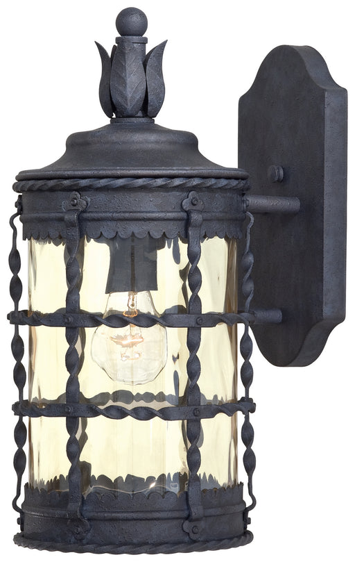 Mallorca 1-Light Wall Mount in Spanish Iron & Champagne Hammered Glass - Lamps Expo