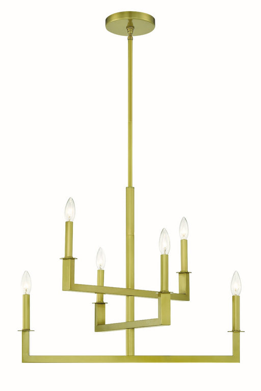 Dante 6-Light Chandelier in Aged Brass by Crystorama - MPN DNT-6026-AG