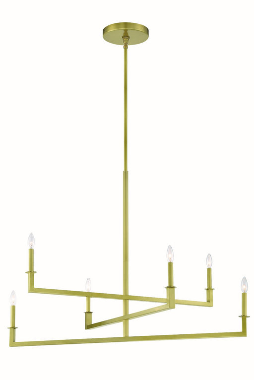 Dante 6-Light Chandelier in Aged Brass by Crystorama - MPN DNT-6046-AG