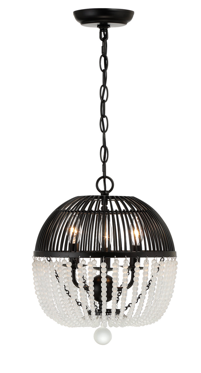 Duval 3-Light Mini Chandelier in Matte Black by Crystorama - MPN DUV-623-MK