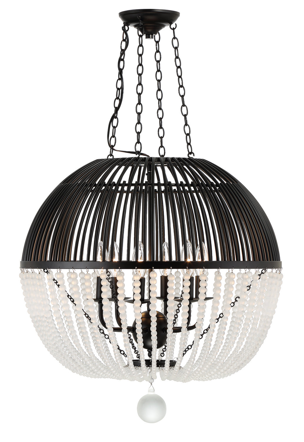 Duval 6-Light Pendant in Matte Black by Crystorama - MPN DUV-626-MK
