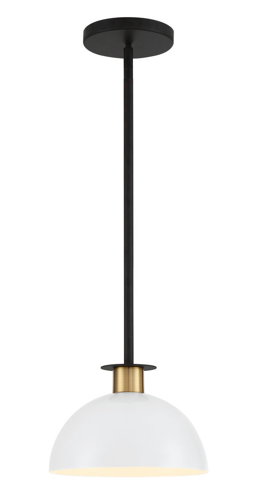 Gigi 1-Light Pendant in Matte Black & Aged Brass by Crystorama - MPN GIG-813-BK-AG