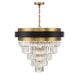 Marquise Nine Light Chandelier in Matte Black with Warm Brass