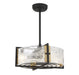 Hayward 4-Light 12" Fan D'lier in Matte Black with Warm Brass from Savoy House, item number 24-FD-1698-143