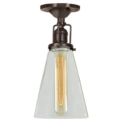 Central Park 1-Light Ceiling Mount with 4.75" Glass Shade in Oil rubbed bronze
