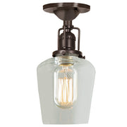Central Park 1-Light Ceiling Mount with 4" Glass Shade in Oil rubbed bronze