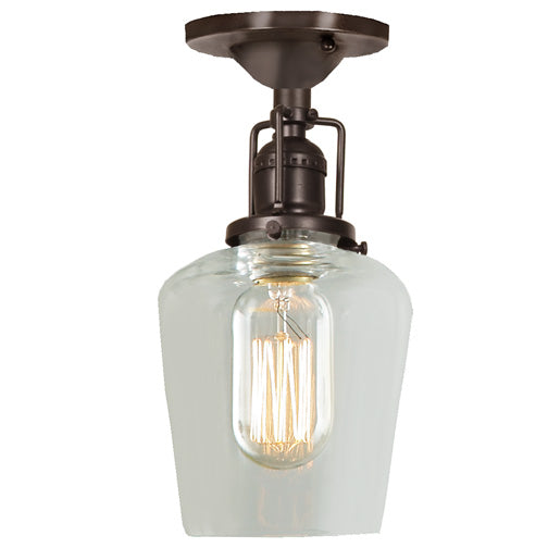 Central Park 1-Light Ceiling Mount with 4" Glass Shade in Oil rubbed bronze