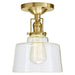 Central Park 1-Light Raya Ceiling Mount  in Satin Brass