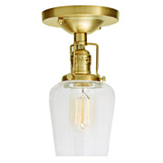 Central Park 1-Light Ceiling Mount with 4" Glass Shade in Satin Brass