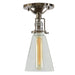 Central Park 1-Light Ceiling Mount with 4.75" Glass Shade in Polished Nickel