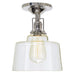 Central Park 1-Light Raya Ceiling Mount  in Polished Nickel