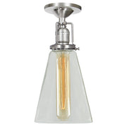 Central Park 1-Light Ceiling Mount with 4.75" Glass Shade in Satin Nickel