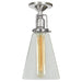 Central Park 1-Light Ceiling Mount with 4.75" Glass Shade in Satin Nickel