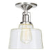 Central Park 1-Light Raya Ceiling Mount  in Satin Nickel