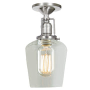 Central Park 1-Light Ceiling Mount with 4" Glass Shade in Satin Nickel