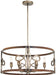Yorkville By Robin Baron Six Light Pendant in Aged Darkwood With Silver Patina