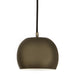 Kacey 1-Light Small Catamount Pendant with White Inside in Weathered Bronze