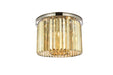 Sydney 6-Light Flush Mount in Polished Nickel with Golden Teak (Smoky) Royal Cut Crystal