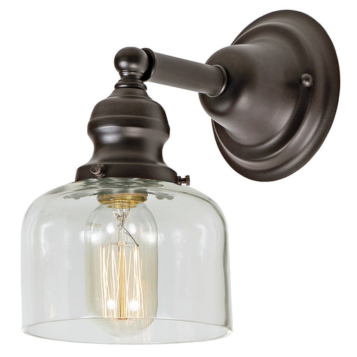 Central Park 1-Light Wrenley Wall Sconce with 5" Glass Shade in Oil rubbed bronze