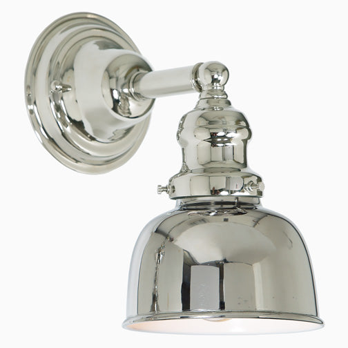 Central Park 1-Light Wall Sconce with 5" Metal Shade in Polished Nickel