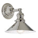 Central Park 1-Light Wall Sconce with 8" Metal Shade in Polished Nickel