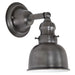 Central Park 1-Light Wall Sconce with 5" Metal Shade in Gun Metal