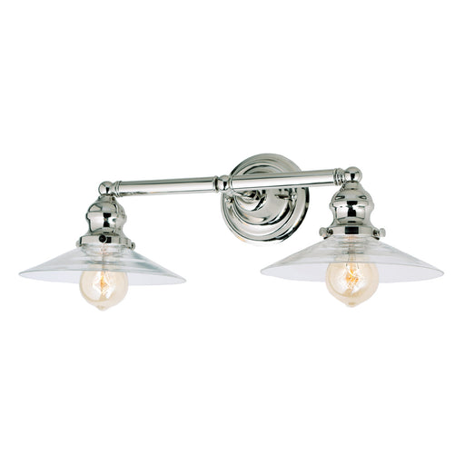 Central Park 2-Light Angelique Bathroom Wall Sconce in Polished Nickel