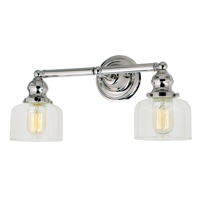 Central Park 2-Light Wrenley Bathroom Wall Sconce in Polished Nickel