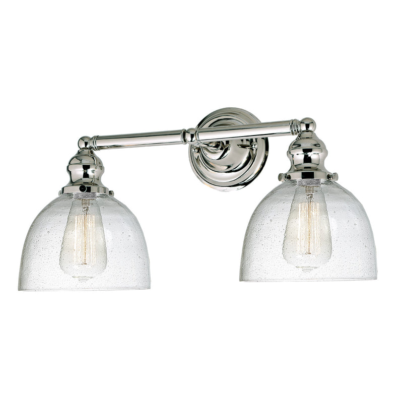 Central Park 2-Light Vida Bathroom Wall Sconce in Polished Nickel