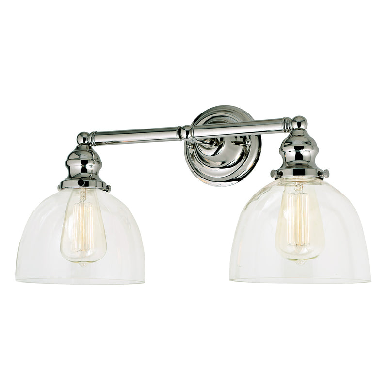 Central Park 2-Light Vida Bathroom Wall Sconce in Polished Nickel
