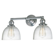 Central Park 2-Light Vida Bathroom Wall Sconce in Satin Nickel