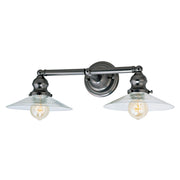 Central Park 2-Light Angelique Bathroom Wall Sconce in Gun Metal