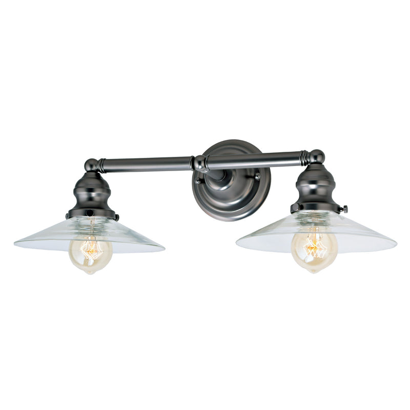 Central Park 2-Light Angelique Bathroom Wall Sconce in Gun Metal