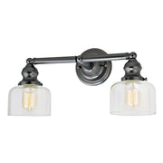 Central Park 2-Light Wrenley Bathroom Wall Sconce in Gun Metal