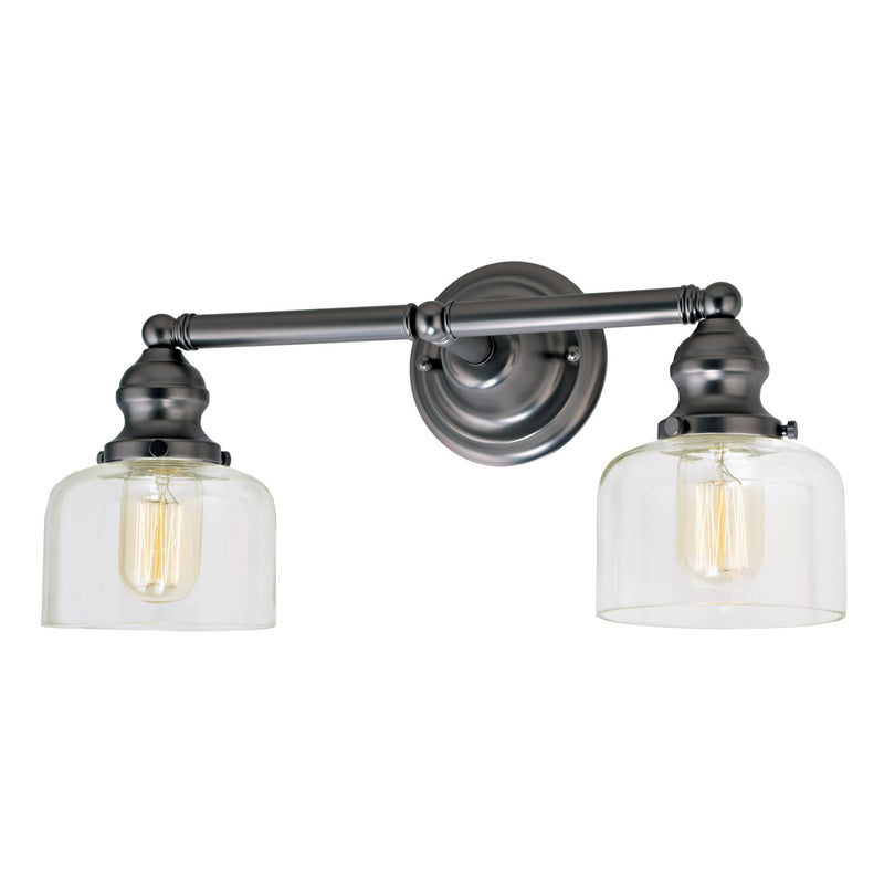 Central Park 2-Light Wrenley Bathroom Wall Sconce in Gun Metal