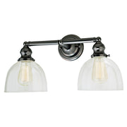 Central Park 2-Light Vida Bathroom Wall Sconce in Gun Metal