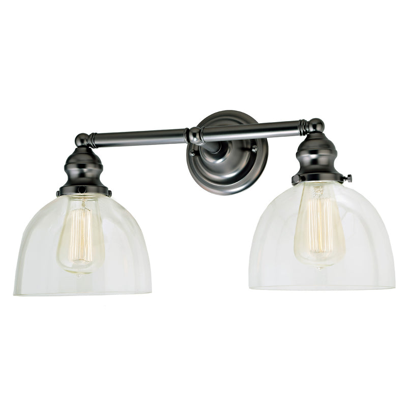 Central Park 2-Light Vida Bathroom Wall Sconce in Gun Metal