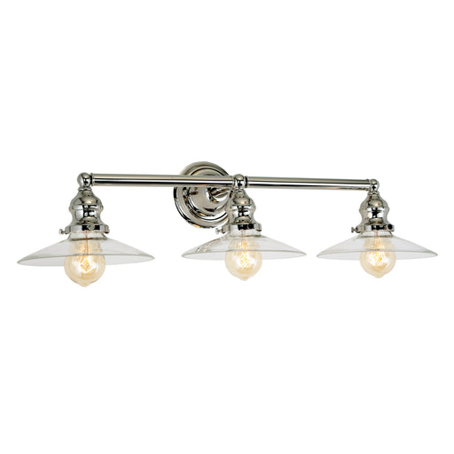 Central Park 3-Light Angelique Bathroom Wall Sconce in Polished Nickel