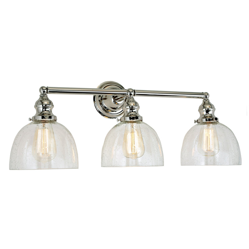 Central Park 3-Light Vida Bathroom Wall Sconce in Polished Nickel