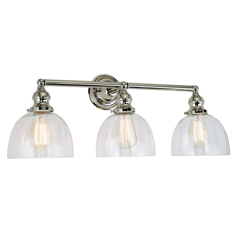Central Park 3-Light Vida Bathroom Wall Sconce in Polished Nickel