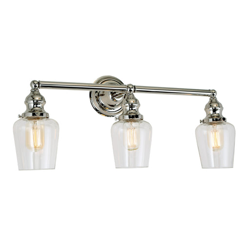 Central Park 3-Light Taytum Bathroom Wall Sconce in Polished Nickel