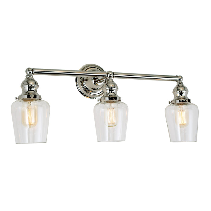 Central Park 3-Light Taytum Bathroom Wall Sconce in Polished Nickel