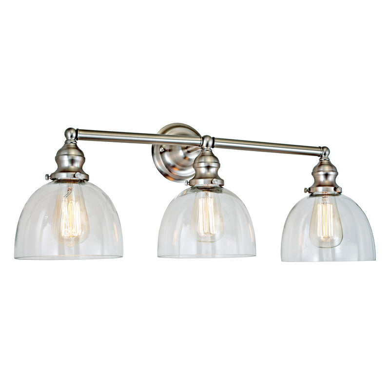 Central Park 3-Light Vida Bathroom Wall Sconce in Satin Nickel