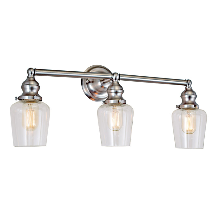 Central Park 3-Light Taytum Bathroom Wall Sconce in Satin Nickel