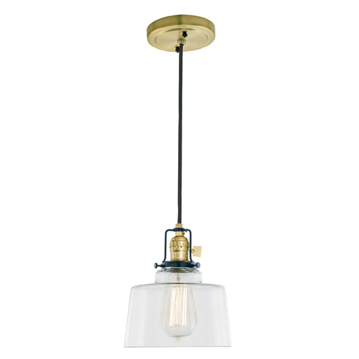 Uptown 1-Light Raya Pendant in Satin Brass & Black