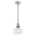 Uptown 1-Light Raya Pendant in Polished Nickel & Black