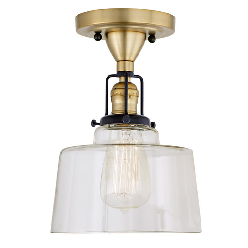 Uptown 1-Light Raya Ceiling Mount in Satin Brass & Black