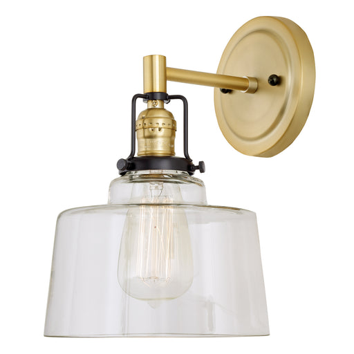 Uptown 1-Light Raya Wall Sconce in Satin Brass & Black